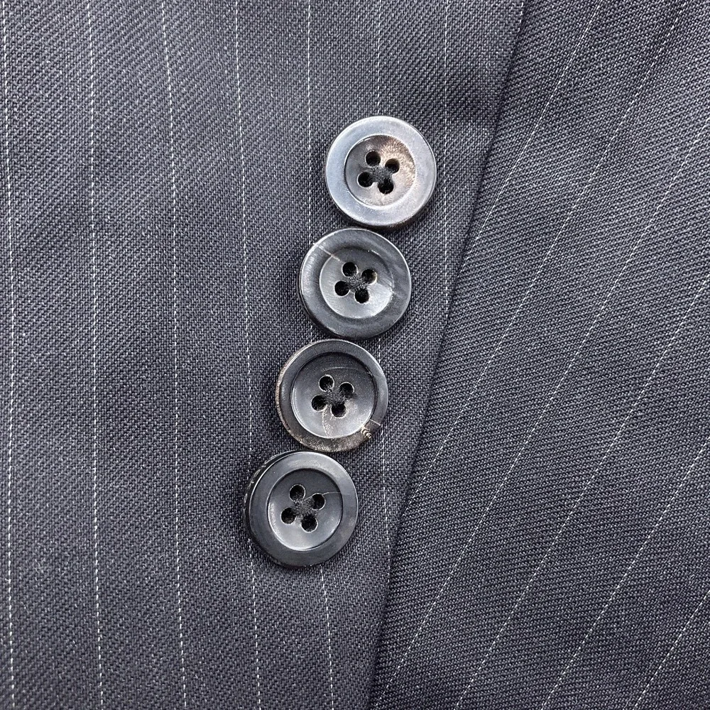 Hickey Blazer Men 40R Black White Pinstripe Jacket Wool VTG USA‎ Union